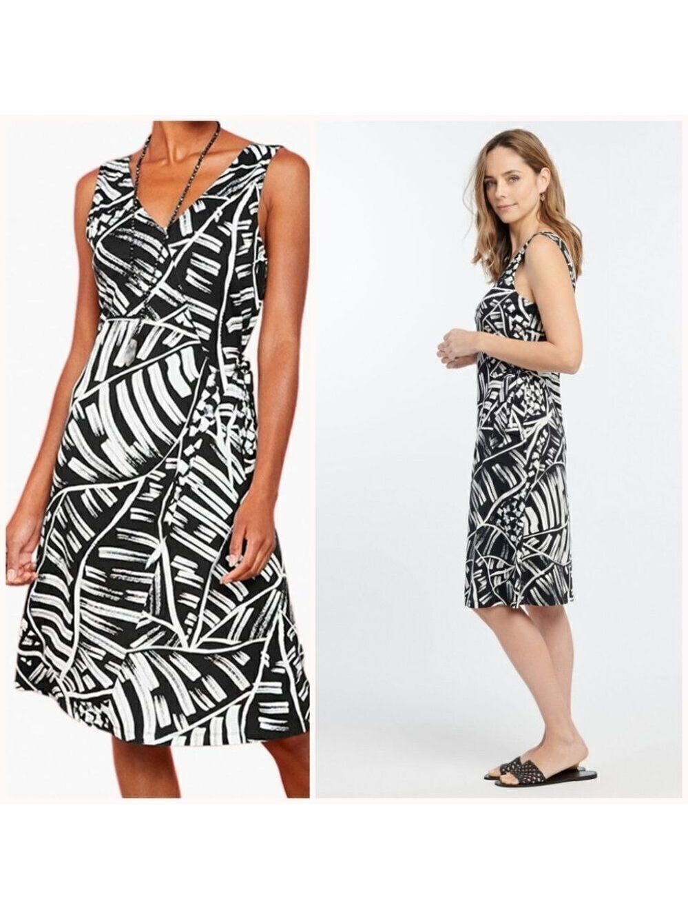 Nwt Nic+Zoe | Moonlit Palm Dress with cinched waist